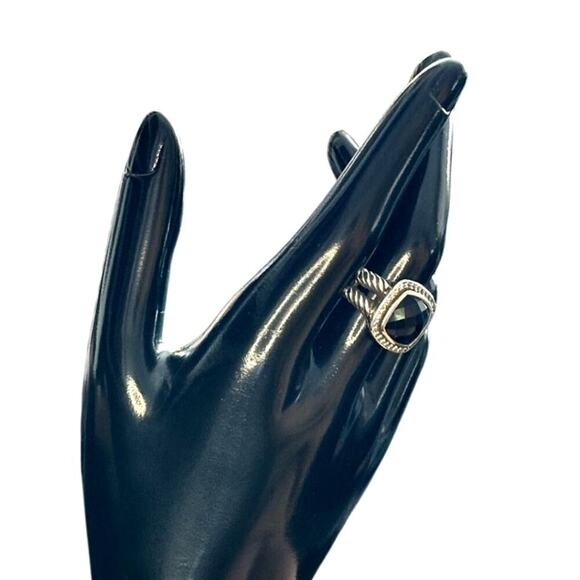 David Yurman Onyx & Diamond Albion Ring - Size 7 - Picture 10 of 14